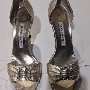 Dreamy Gold Manolo Blahnik Heels--37.5 in original box